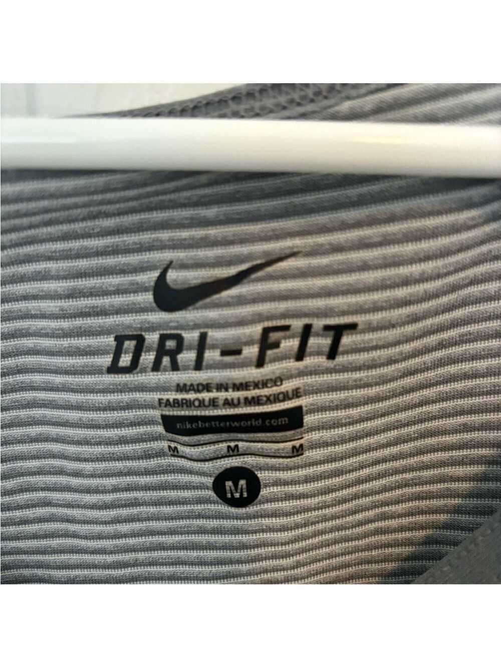 Nike Gray Striped Tank Top Athletic Activewear - Picture 2 of 4